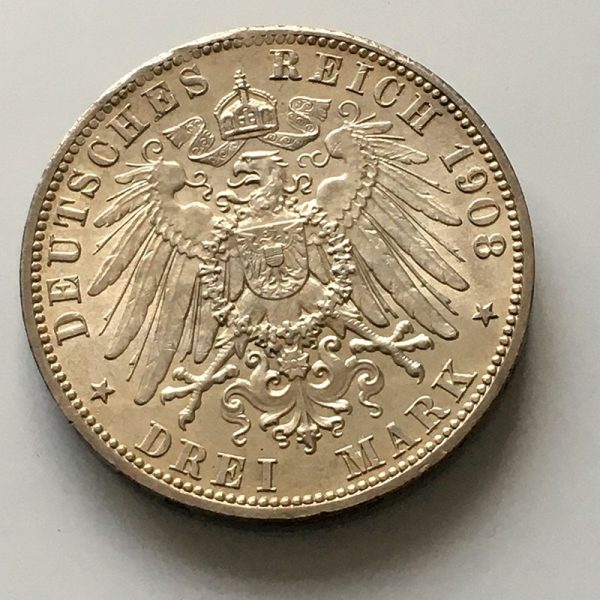 IMG_2154 German states Prussia 3 Marks 1908
