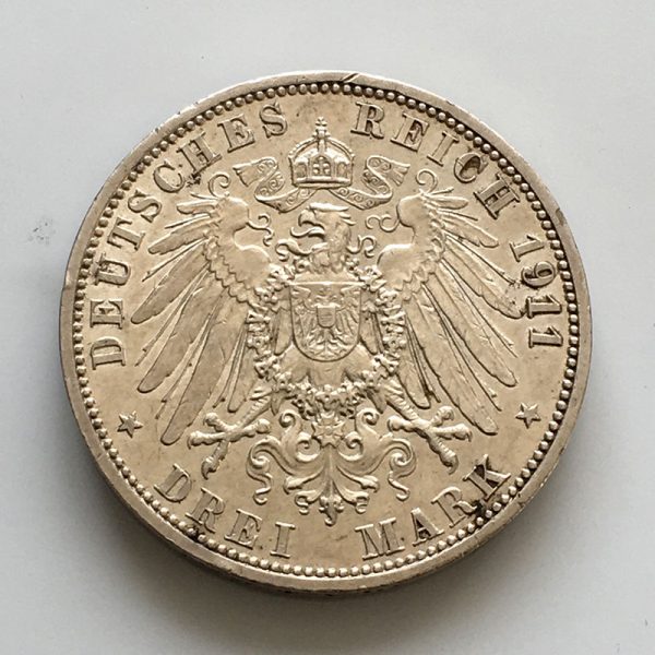 IMG_2214 German states Schaumburg Lippe 3 Marks 1911