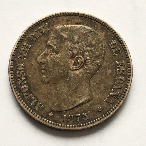 Spain 5 Pesetas 1875
