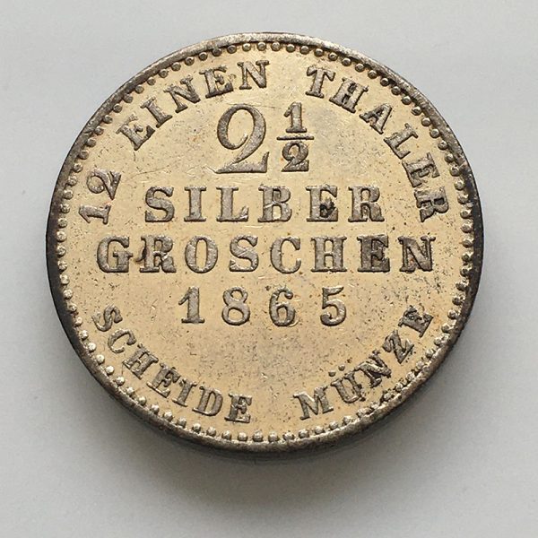 IMG_3523 German states Hesse Cassel 2 1/2 Silber Groschen 1865