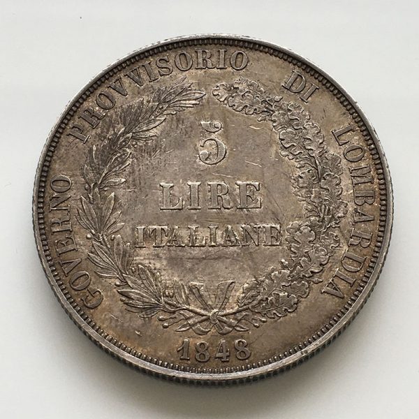 IMG_3535 Italy Lombardy 5 Lira 1848