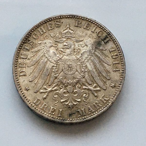 IMG_5423 German states Hamburg 3 Mark 1914