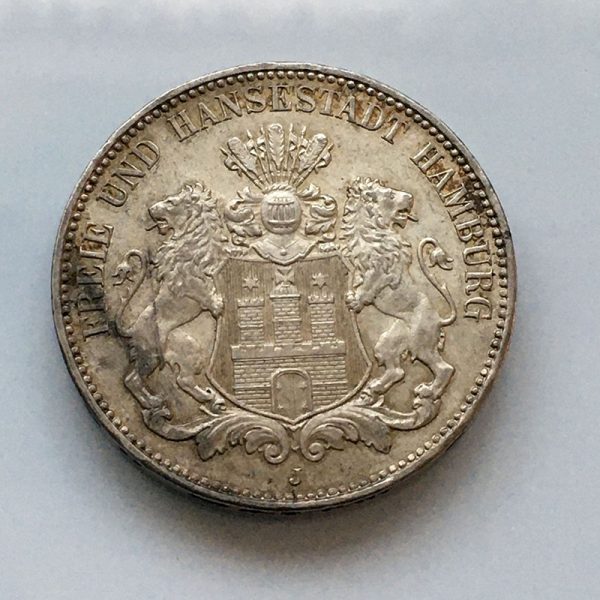 IMG_5424 German states Hamburg 3 Mark 1914