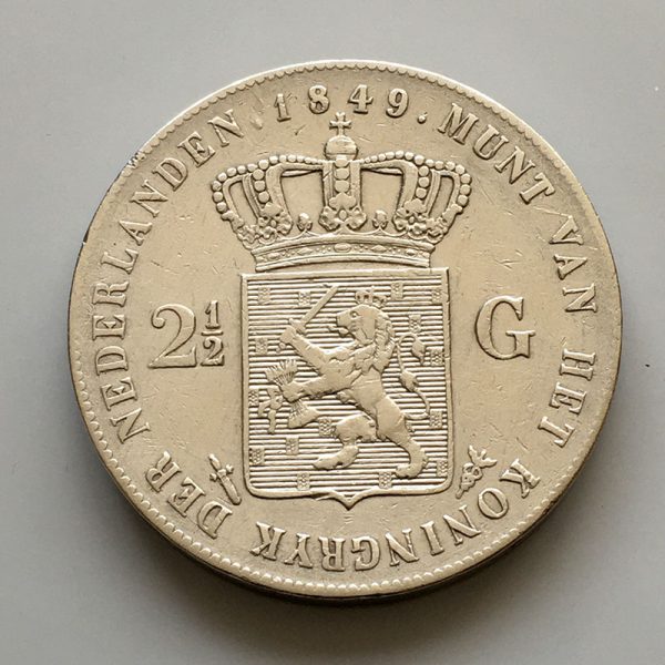 Netherlands 2 1/2 Gulden 1849