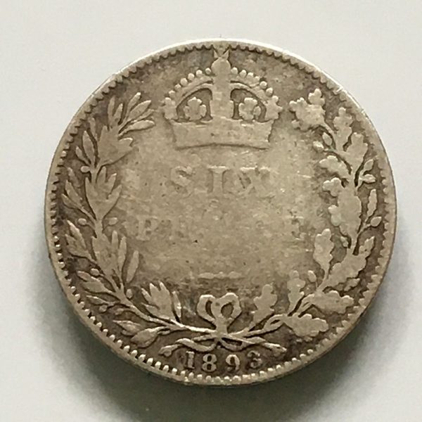 Sixpence 1893 JH