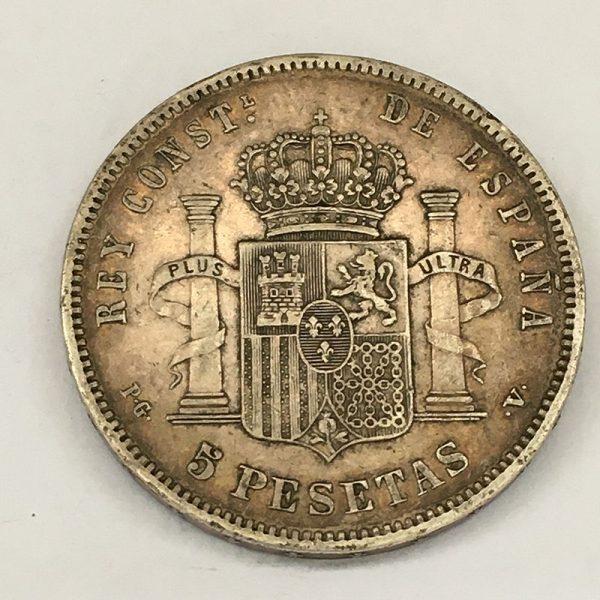 Spain 5 Pesetas 1893