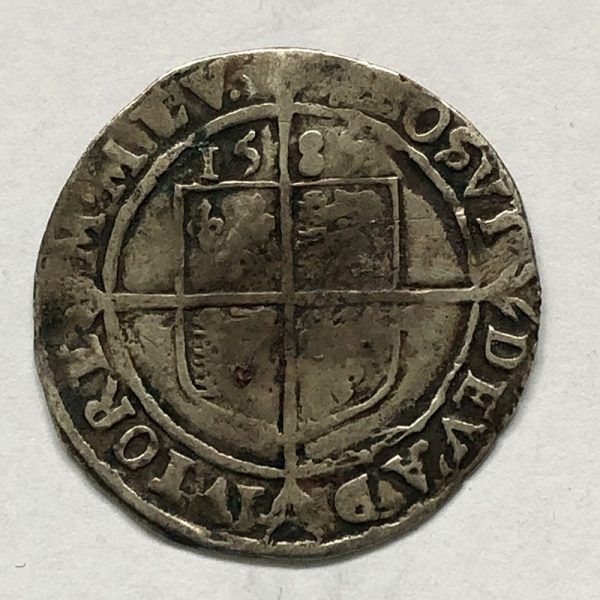 Hammered Sixpence 1585