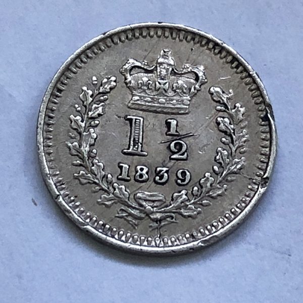 Threehalfpence 1839
