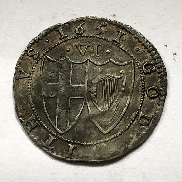 Hammered Sixpence 1651/49