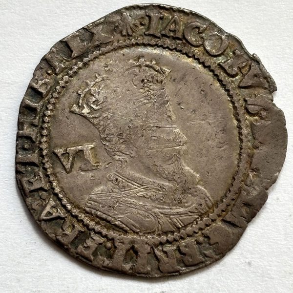 Hammered Sixpence 1606