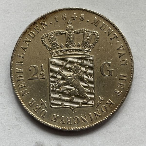 Netherlands 2 1/2 Gulden 1848